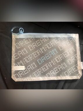 ipsy Clear 'DREAM' Cosmetic Pouch with Light Blue Ring
